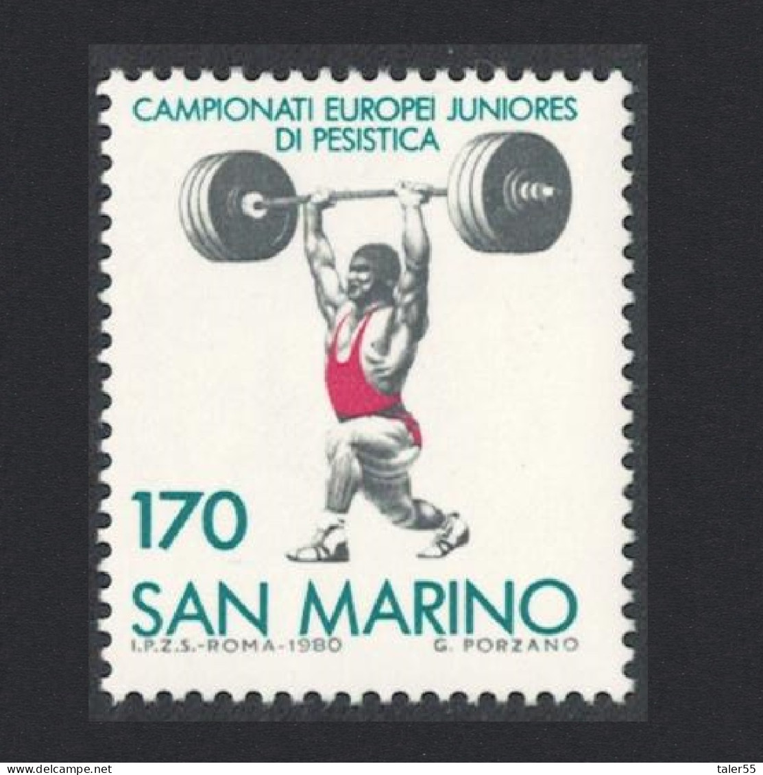 San Marino European Junior Weightlifting Championship 1980 MNH SG#1152 - Neufs