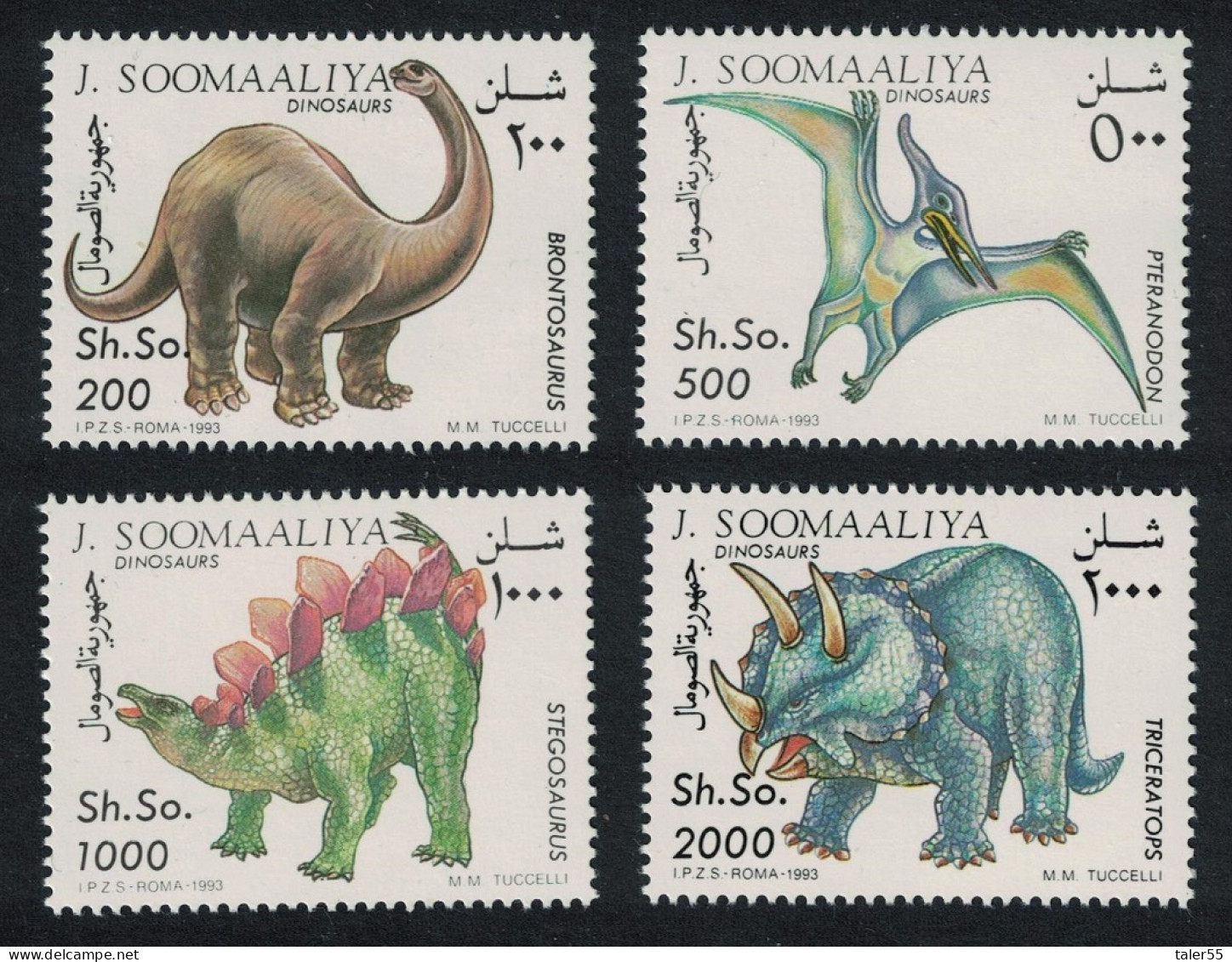 Somalia Dinosaurs Prehistoric Animals 4v 1993 MNH MI#480-483 - Somalia (1960-...)