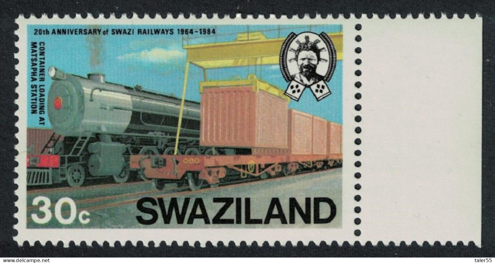 Swaziland Train Container Loading Matsapha Station 30c 1948 MNH SG#468 - Swaziland (...-1967)