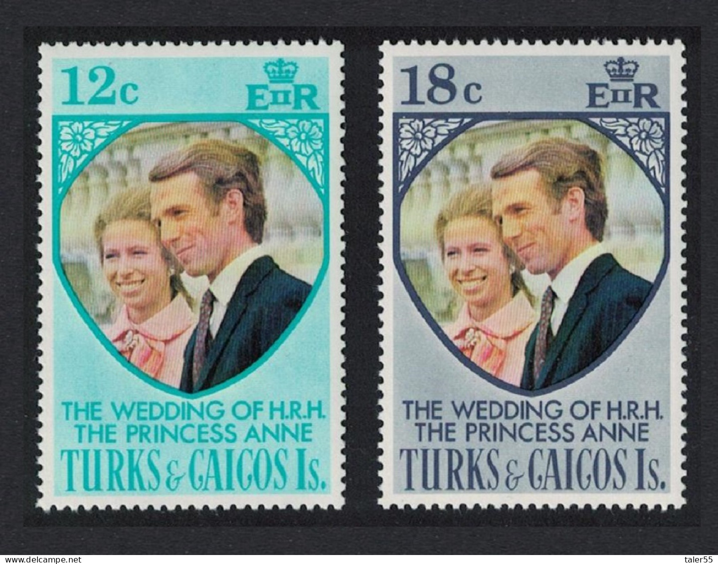 Turks And Caicos Royal Wedding Princess Anne 2v 1973 MNH SG#403-404 - Turks And Caicos