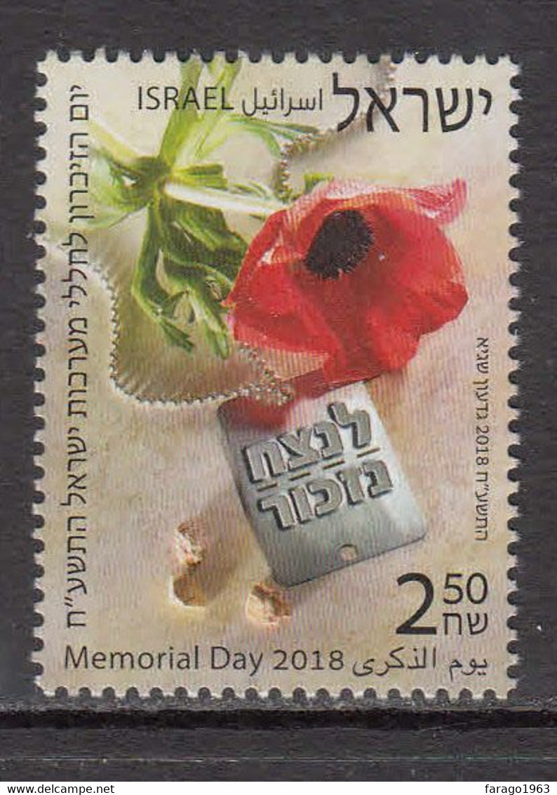 2018 Israel Memorial Day Complete Set Of 1  MNH @ BELOW FACE VALUE - Nuevos (sin Tab)