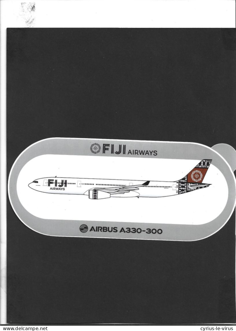 Autocollant  ** Fiji Airways   **  Airbus A 330-300 - Stickers