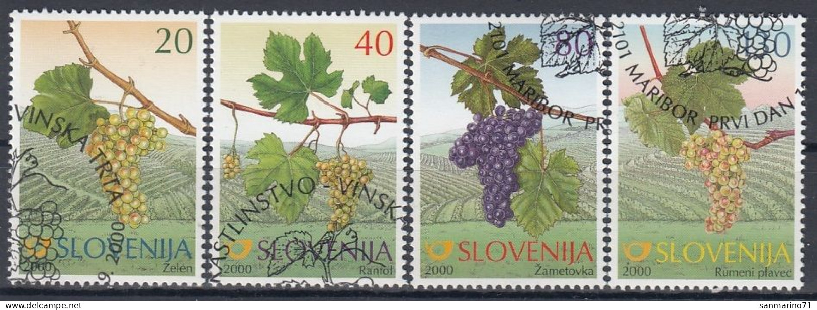 SLOVENIA 320-323,used,hinged,grapes - Slowenien
