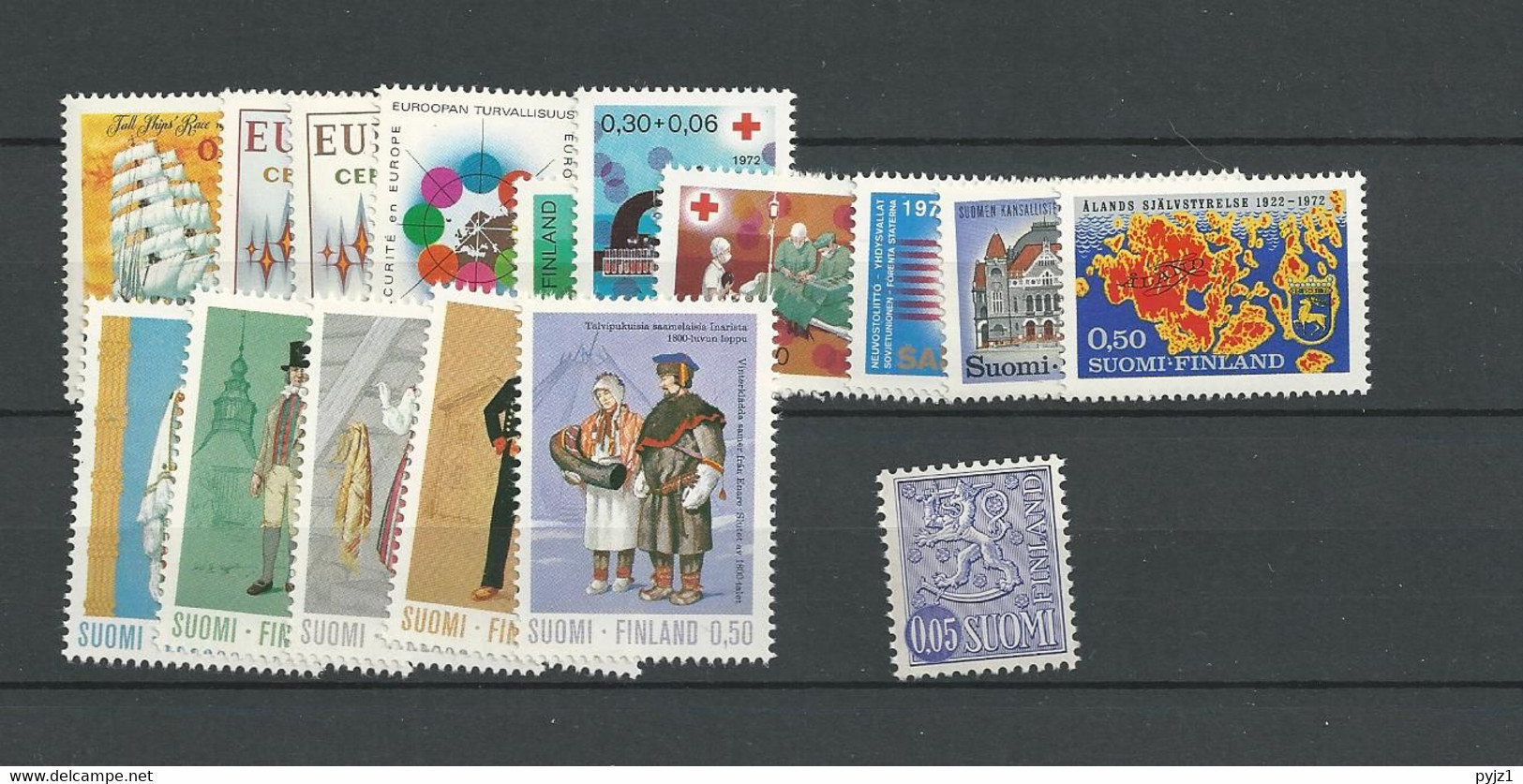 1972 MNH Finland, Year Complete According To Michel, Postfris** - Années Complètes