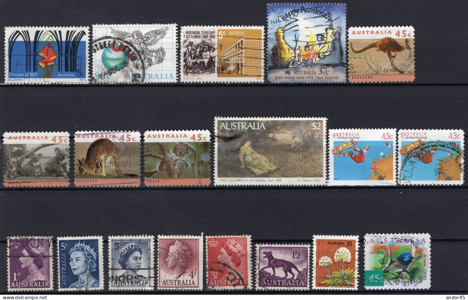 BELL'INSIEME DI TRENTASEI  ESEMPLARI ALCUNI COMMEMORATIVI DELL'AUSTRALIA  USATI CON DIVERSI ANNULLI  INTERESSANTI CON OT - Used Stamps