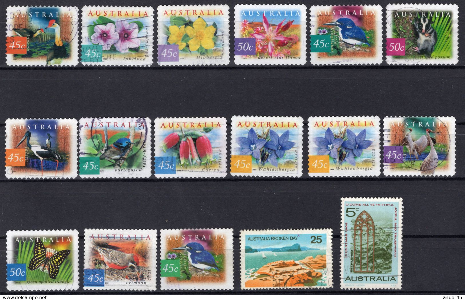 BELL'INSIEME DI TRENTASEI  ESEMPLARI ALCUNI COMMEMORATIVI DELL'AUSTRALIA  USATI CON DIVERSI ANNULLI  INTERESSANTI CON OT - Used Stamps