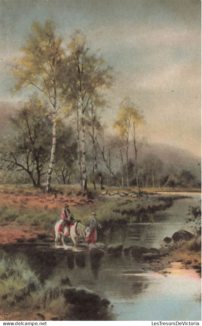 ARTS - Tableau - Deux Chevaux Et Un étang - Campagne - Carte Postale Ancienne - Malerei & Gemälde