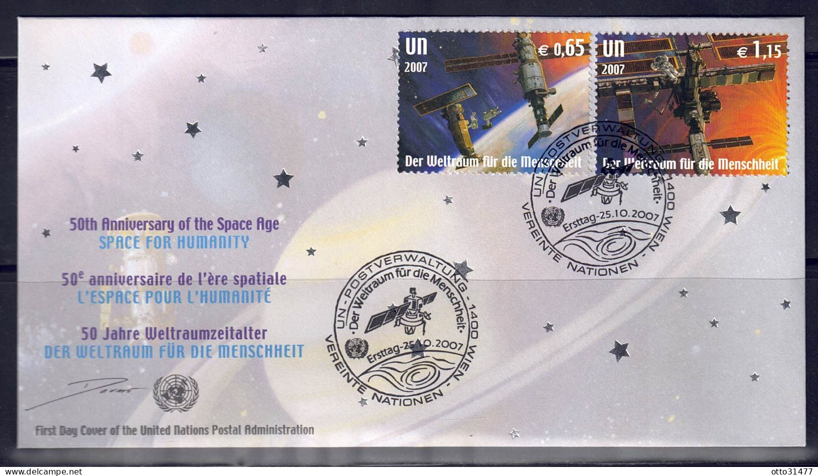 UNO Wien 2007 - 50 Jahre Weltraumfahrt, FDC Mit Nr. 518 - 518 - FDC