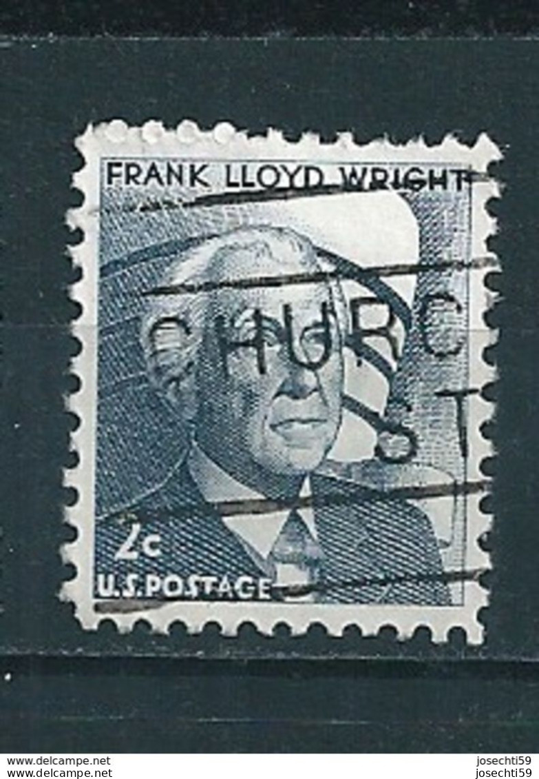 N° 794A USA - Franck Lloyd Wright (1869-1959) 2c., Gris-bleu Timbre Etats Unis (1965) Oblitéré - Gebraucht