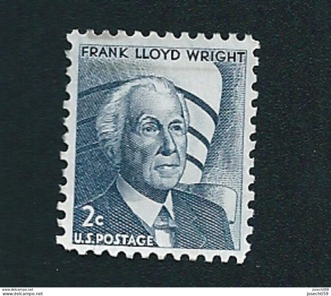 N° 794A USA - Franck Lloyd Wright (1869-1959) 2c., Gris-bleu Timbre Etats Unis (1965) Oblitéré - Oblitérés
