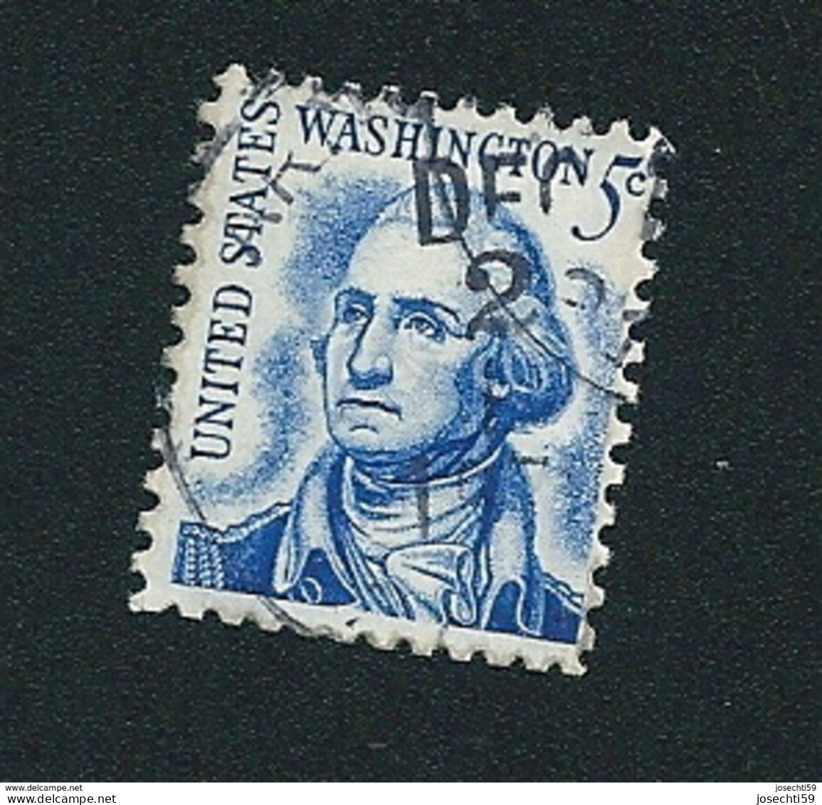 N° 796 George Washington 5c., Bleu Timbre  Etats Unis (1965) Oblitéré  USA United States Stamp - Gebruikt