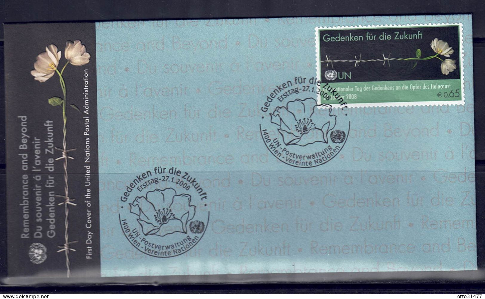 UNO Wien 2008 - Holocaust-Gedenktag, FDC Mit Nr. 521 - FDC