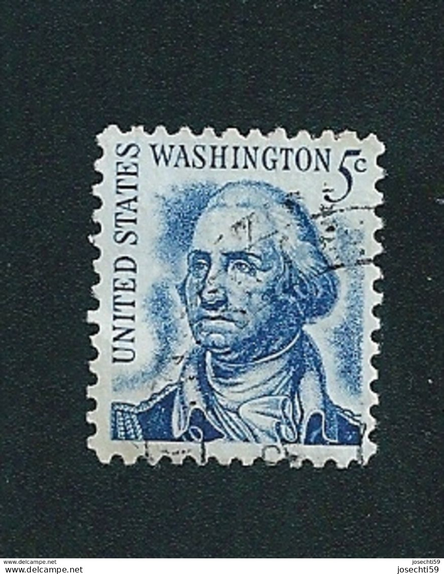 N° 796 George Washington 5c., Bleu Timbre  Etats Unis (1965) Oblitéré  USA United States Stamp - Gebruikt