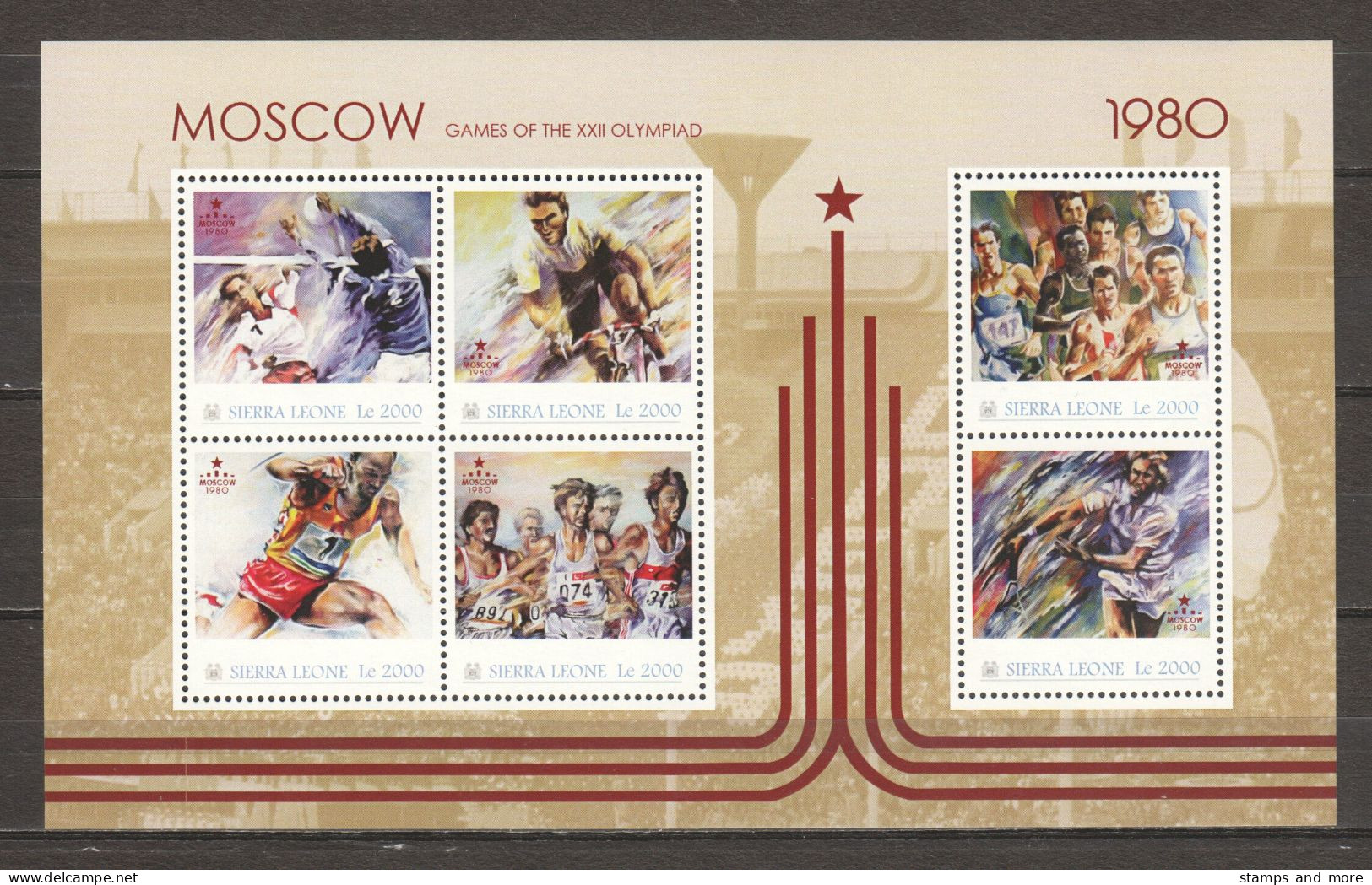 Sierra Leone - MNH Sheet SUMMER OLYMPICS MOSCOW 1980 - Ete 1980: Moscou