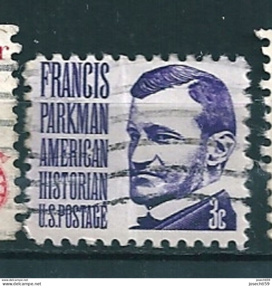 N° 818a Francis Parkman (1823-1893), American Historian Etats-Unis (1967) Oblitéré USA Pli - Gebraucht