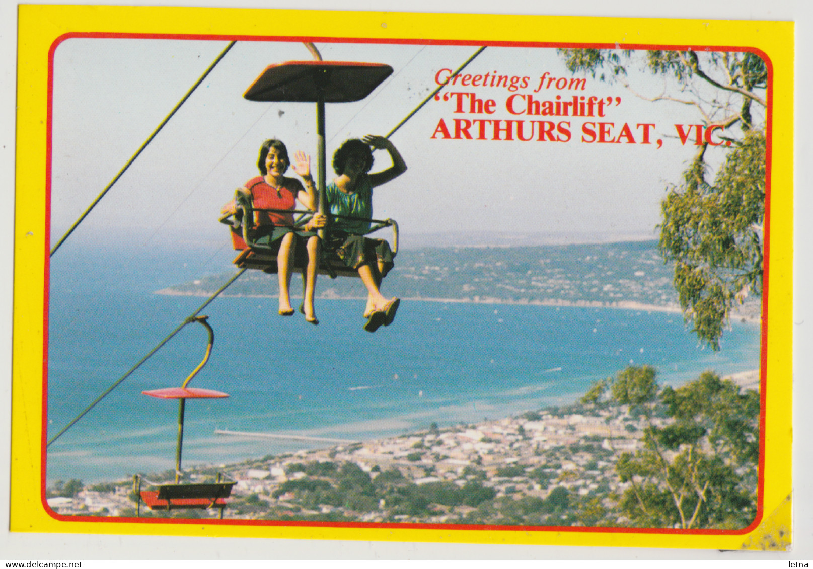 Australia VICTORIA VIC Scenic Chairlift ARTHURS SEAT Rose Series No1557 Postcard C1980s - Mornington Peninsula