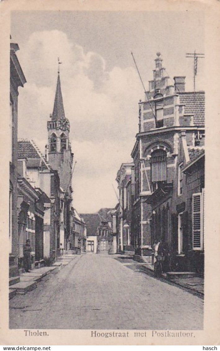 2603190Tholen, Hoogstraat Met Postkantoor – 1931 (zie Hoeken En Randen) - Tholen