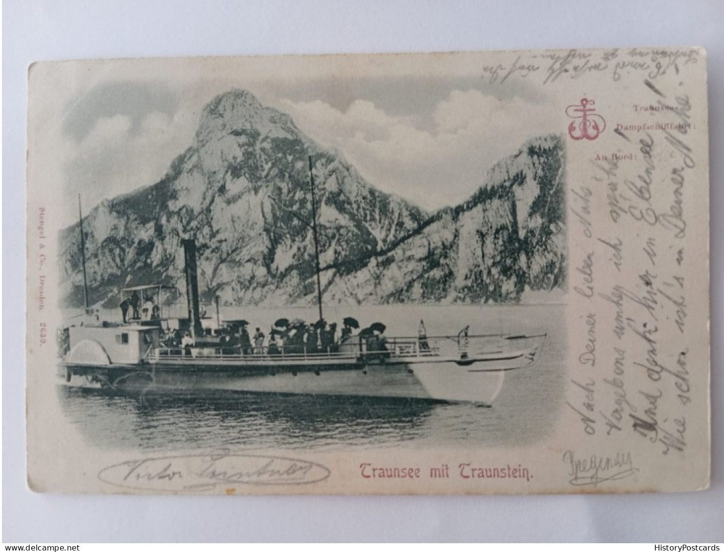 Traunstein-Dampfschifffahrt, Traunsee, Raddampfer, 1898 - Traunstein