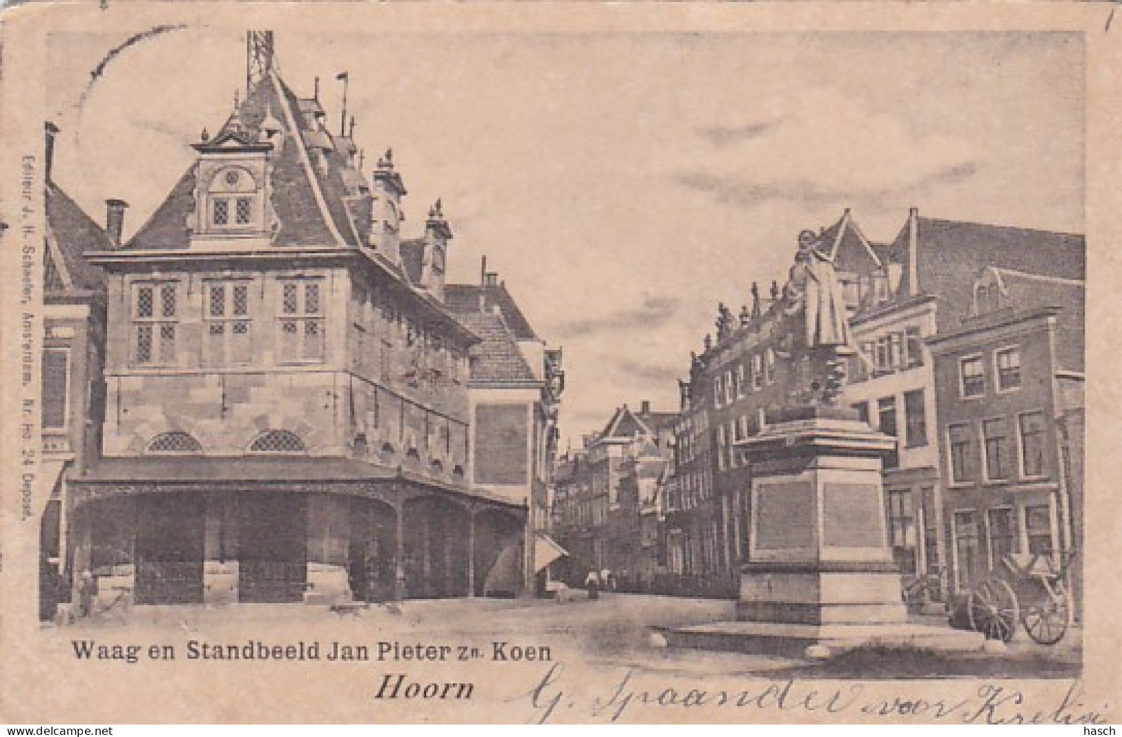 2603322Hoorn, Waag En Standbeeld Jan Pieter Zn. Koen. – 1902.(zie Hoeken) - Hoorn