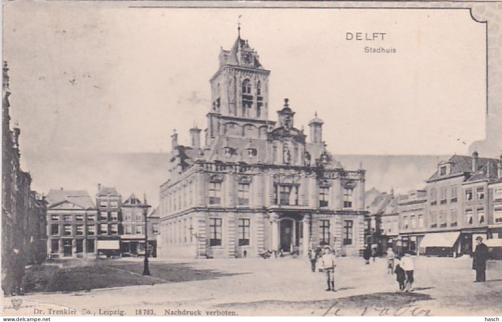 2603369Delft, Stadhuis. (poststempel 1903)(linksonder Een Vouw) - Delft