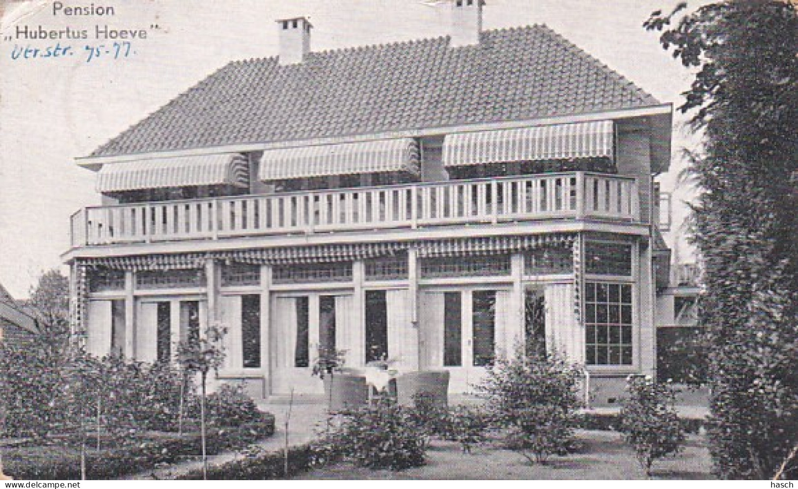 2603380Oosterbeek, Pension Hubertus Hoeve.(poststempel 1937)(zie Achterkant En Hoeken) - Oosterbeek