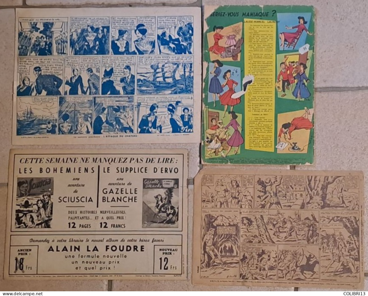 Récits Complets Lot De 4RC Les AVENTURIERS D AUJOURD HUI N°72 Supplément De ZORRO N°61 AMOK N°18 SPECIAL FILLETTE 1958 - Wholesale, Bulk Lots