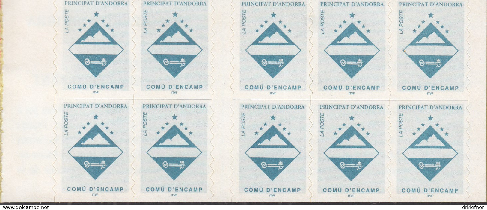 ANDORRA Franz. Markenheftchen 0-7 Mit 10x 506, Postfrisch **, Gemeindewappen, 1997 - Markenheftchen