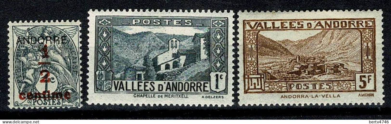 Andorra 1931, 1932/32 Yv.  1*, 24*, 42*  MH (2 Scans) - Unused Stamps