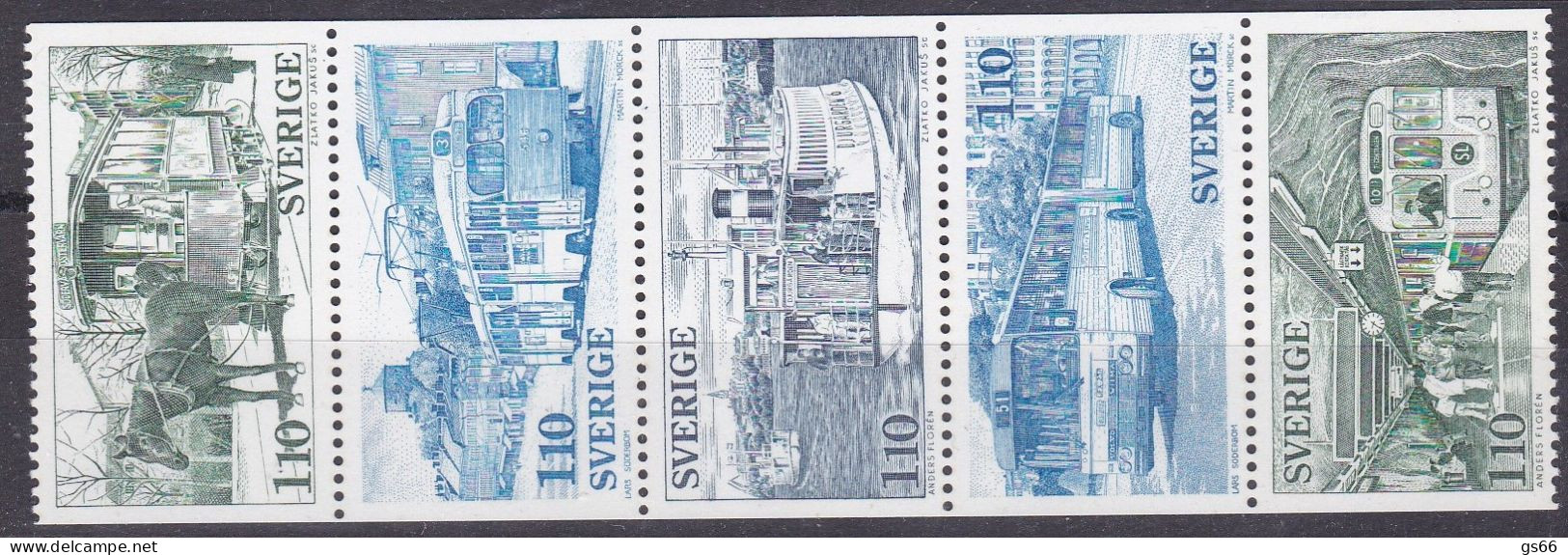 Schweden, 1977, Mi. Nr. 999/03, MHBlatt Aus MH 63,  MNH **, Nahverkehrsmittel. - 1951-80