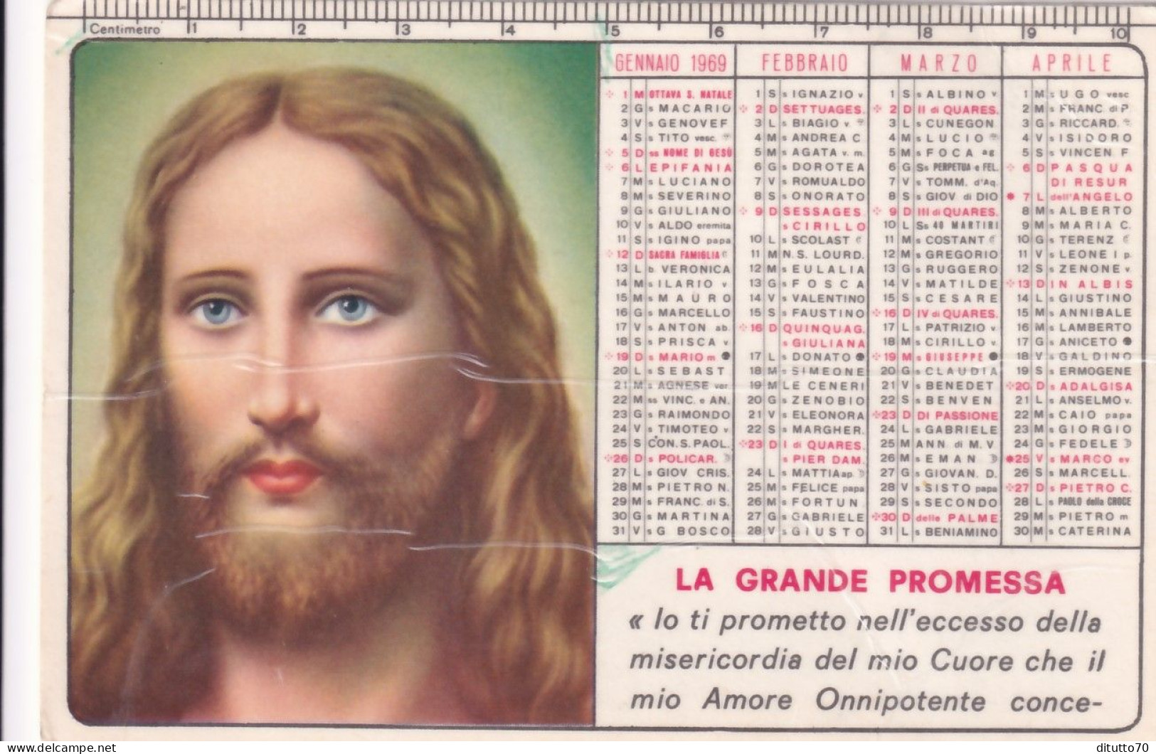 Calendarietto - La Grande Promessa - Anno 1969 - Tamaño Pequeño : 1961-70