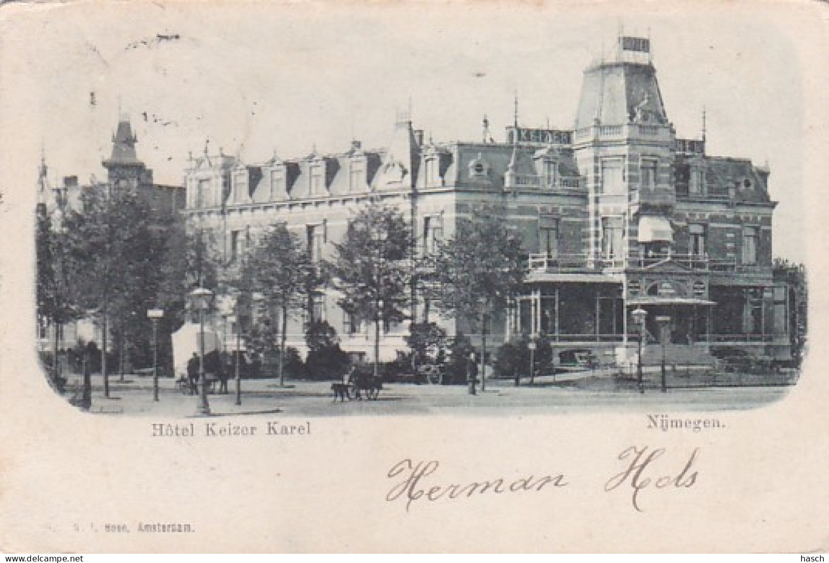 2603389Nijmegen, Hotel Keizer Karel.(poststempel 1900)(zie Hoeken En Randen) - Nijmegen