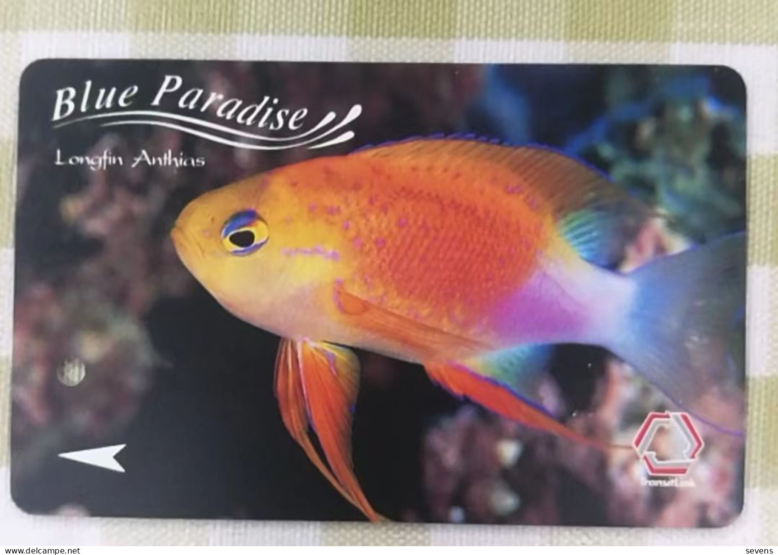 Transitlink Metro Ticket Card, Blue Paradise Longfin Anthias Fish - Singapur