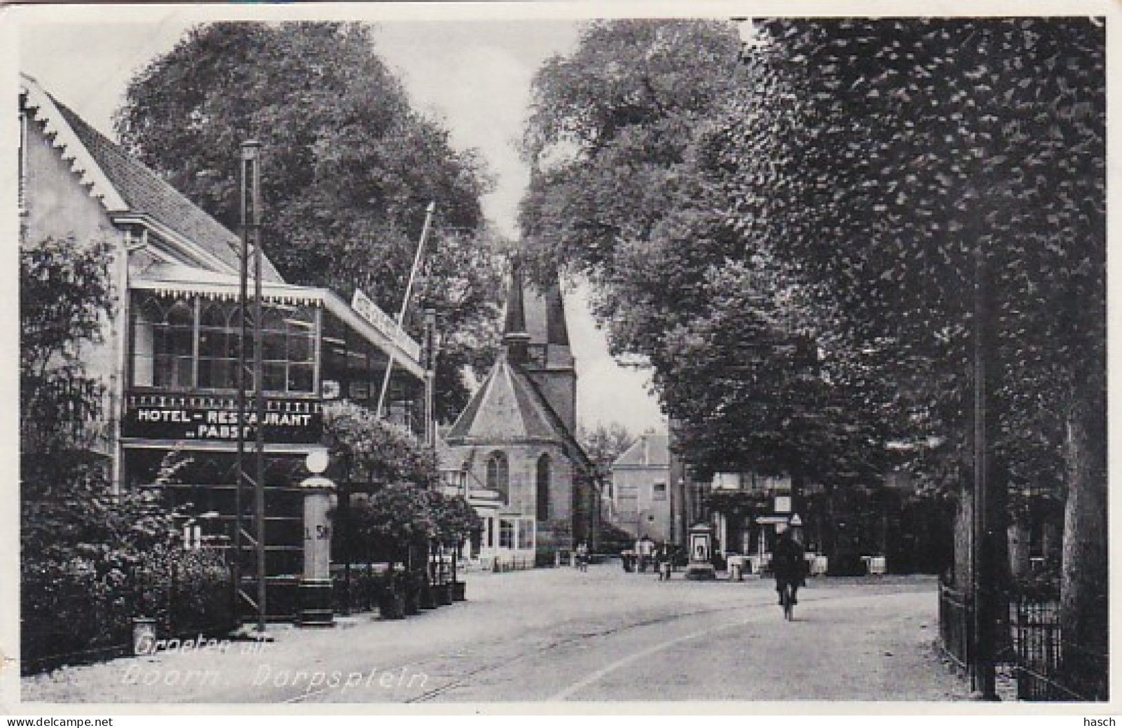 2603420Groeten Uit Doorn, Dorpsplein Met Hotel Restaurant ,,PABST’’(minuscule Vouwen In De Hoeken) - Doorn