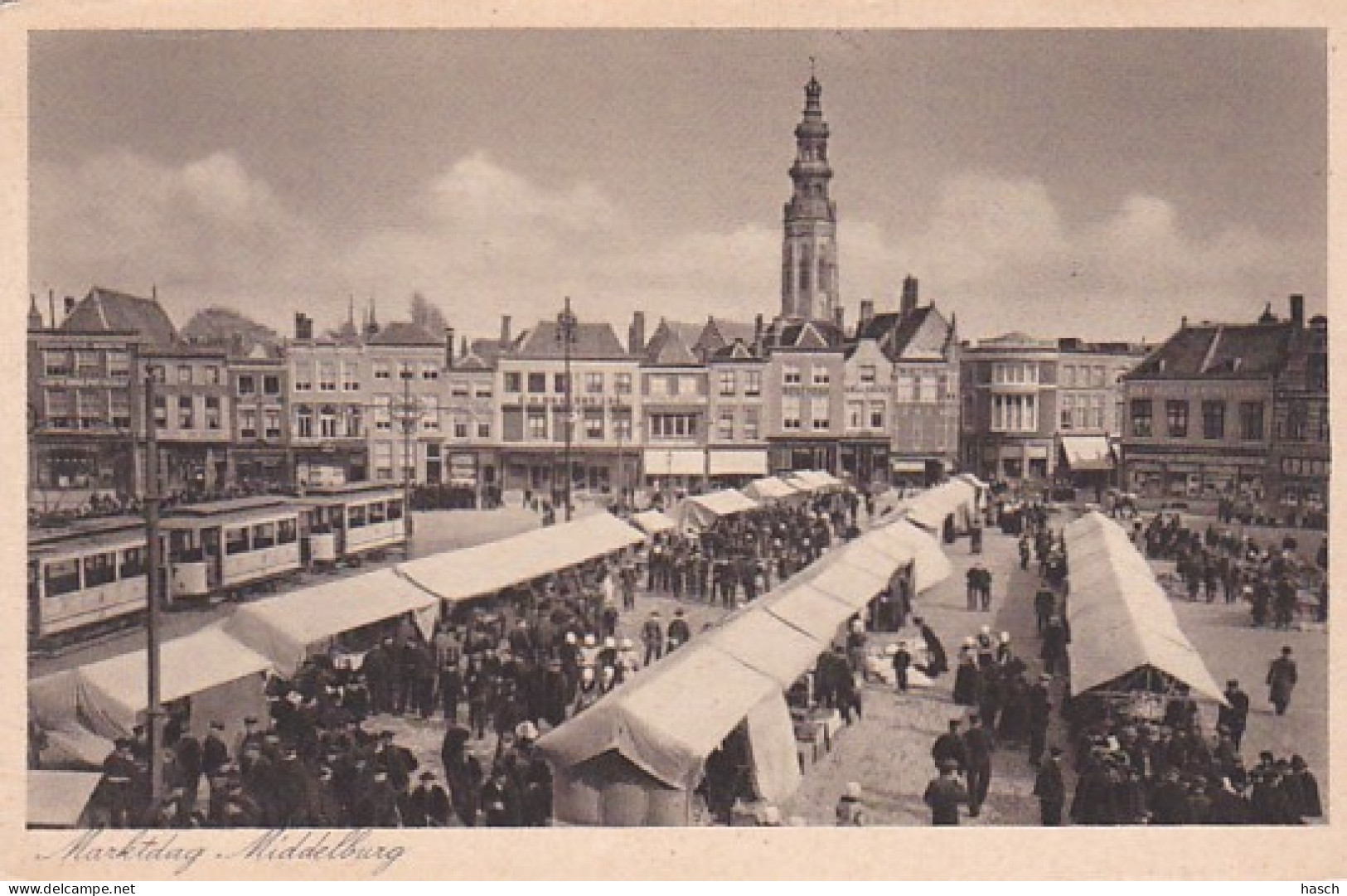 2603426Middelburg, Marktdag Met Tram. (zie Hoeken) - Middelburg