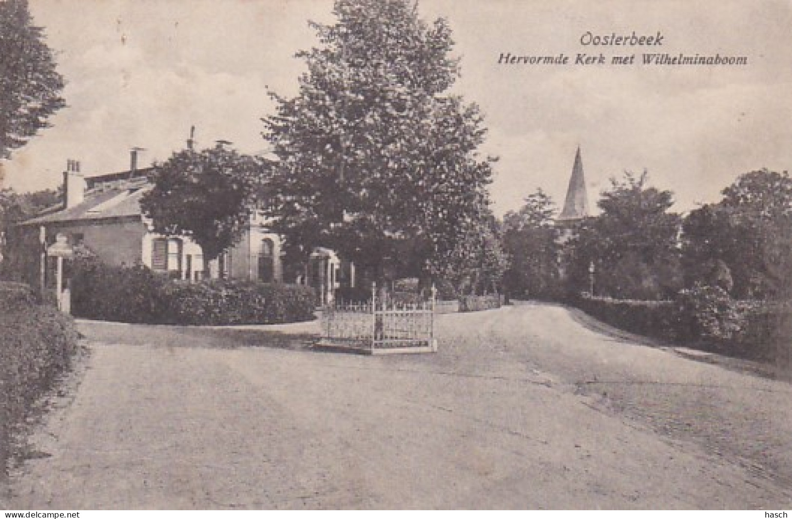 2603434Oosterbeek, Hervormde Kerk Met Wilhelminaboom. – 1918. PABST’’(minuscule Vouwen In De Hoeken) - Oosterbeek