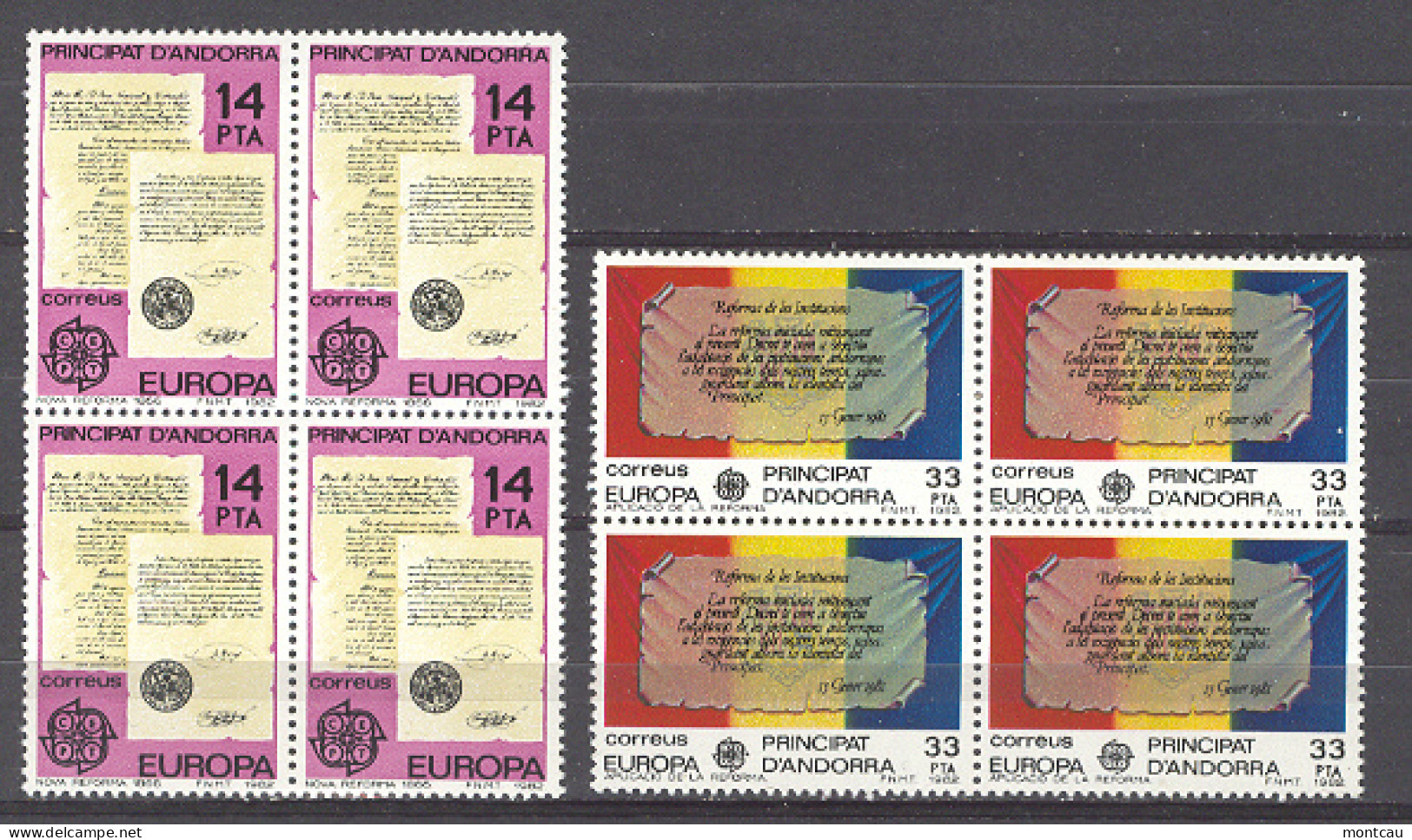 Andorra - 1982, Europa E=157-58 S=143-44 (**) Bloque - 1982