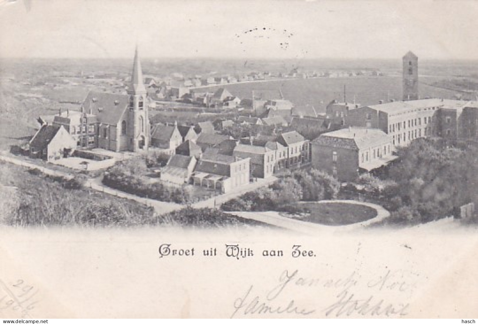 2603496Groet Uit Wijk Aan Zee. (poststempel 1902)(zie Hoeken) - Wijk Aan Zee