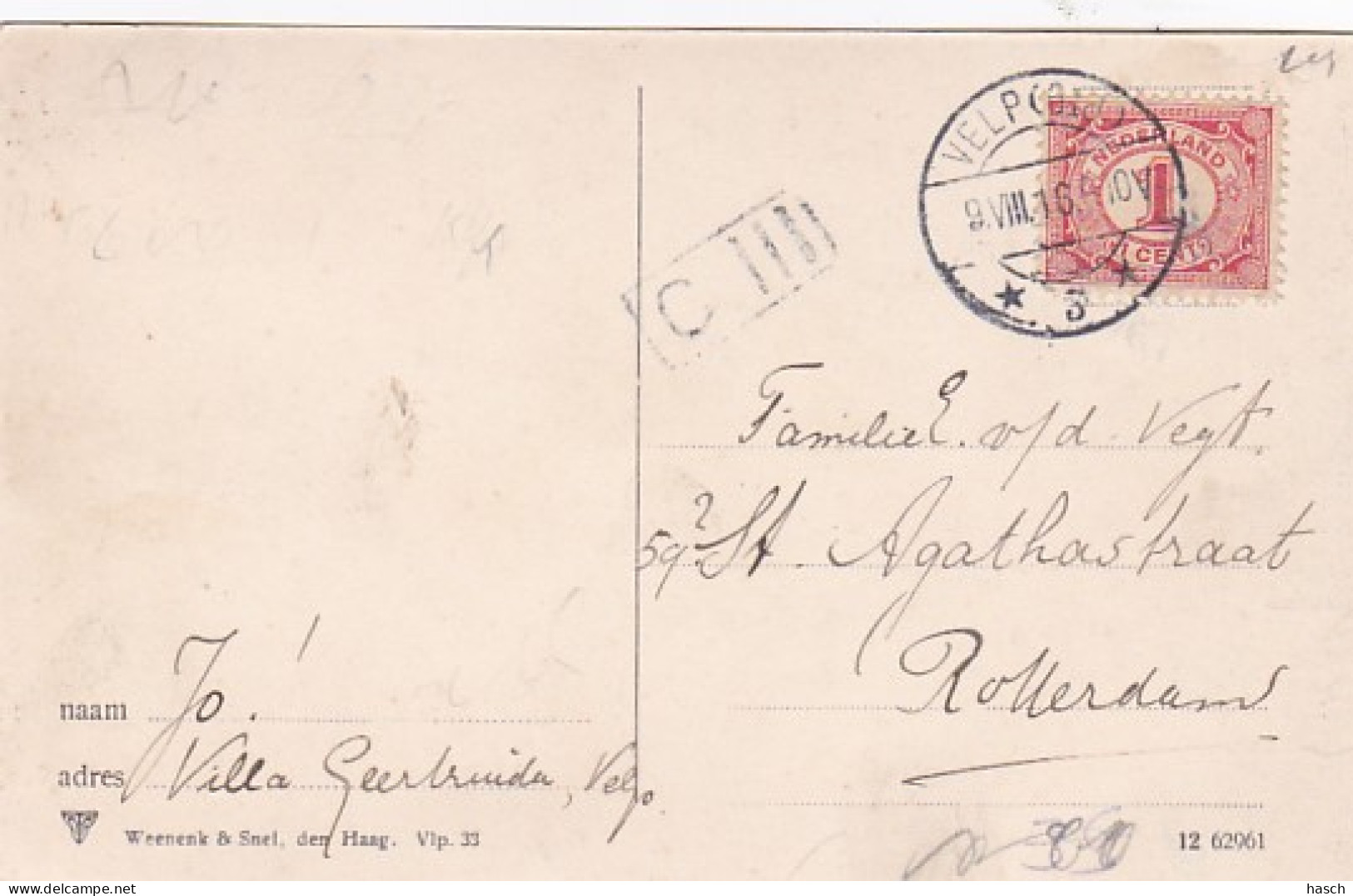 2603524Velp, Post En Telegraafkantoor. – 1916. - Velp / Rozendaal