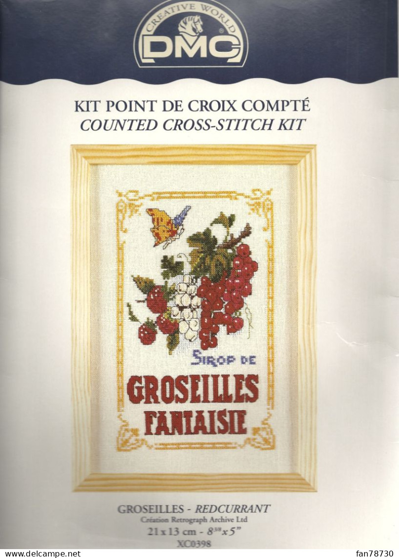 Kit Point De Croix Compté "Sirop De Groseilles Fantaisie"  - Idée Cadeau ! - Frais Du Site Déduits - Dentelles Et Tissus