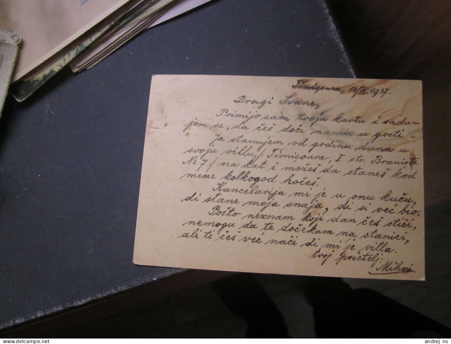 Carta Postala Timisoara  To Zemun 1937  Dr Mihail Giulvezan Advocat Timisoara - Cartas & Documentos
