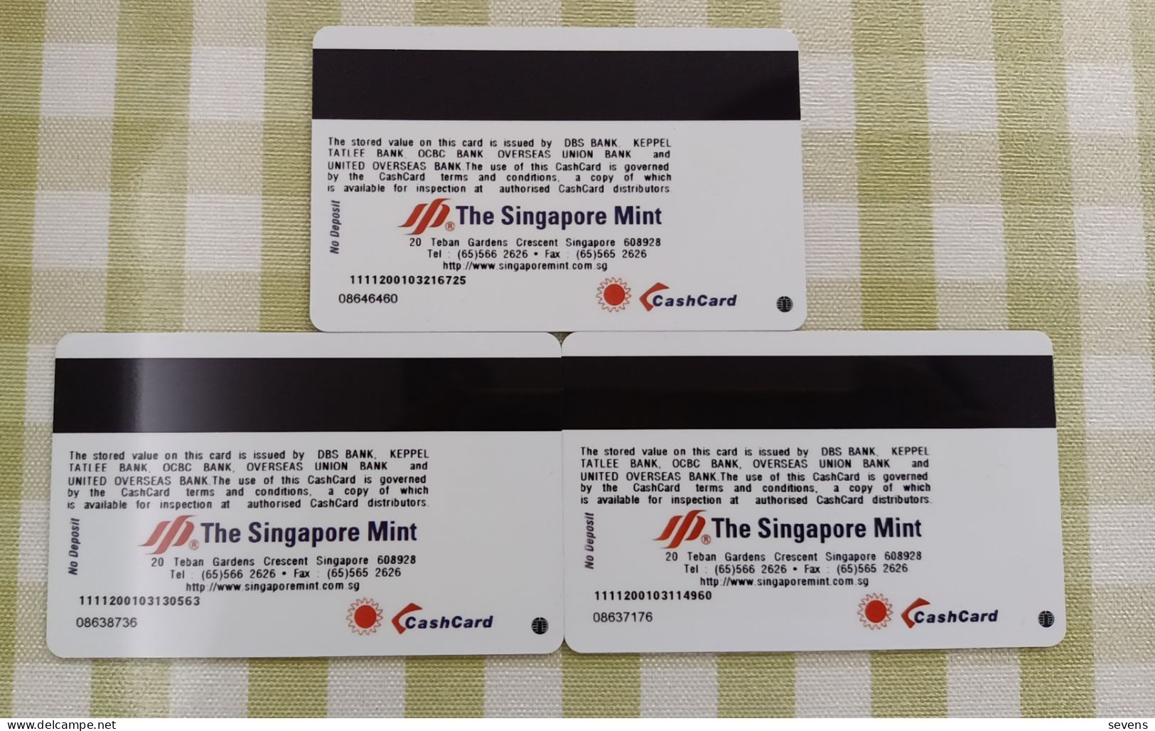 Singapore Mint Cash Chip Card, The Old Street Scenes, Set Of 3, Special Issued,with Same Serial Number 0633(not Same Pic - Singapour