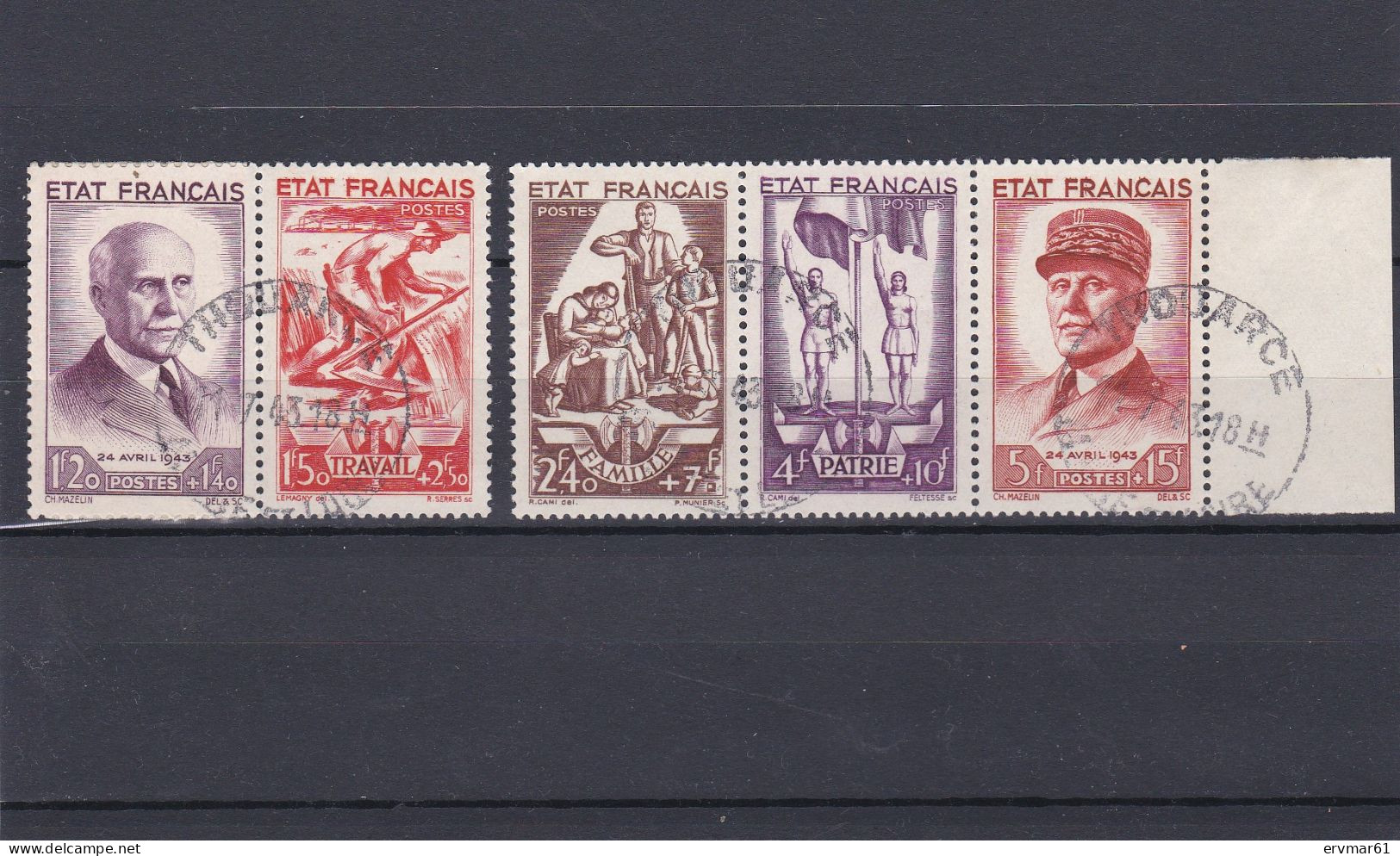 TIMBRES DE FRANCE OBLITERES -  N° 576 à 580 Cote 65.00 € - Used Stamps