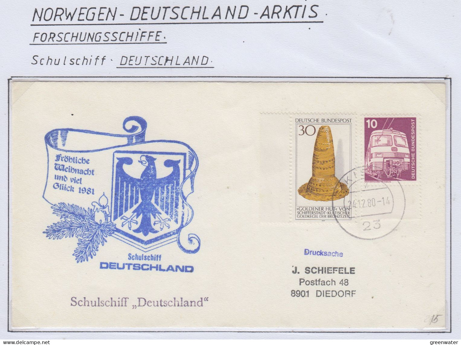 Germany  Schulschiff Deutschland  Cover Ca 24.12.1980 (GF193) - Polar Ships & Icebreakers