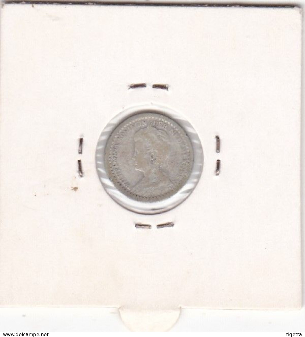 PAESI BASSI OLANDA 10 CENTS  WILHELMINA  ANNO 1917 COME DA FOTO - 10 Centavos