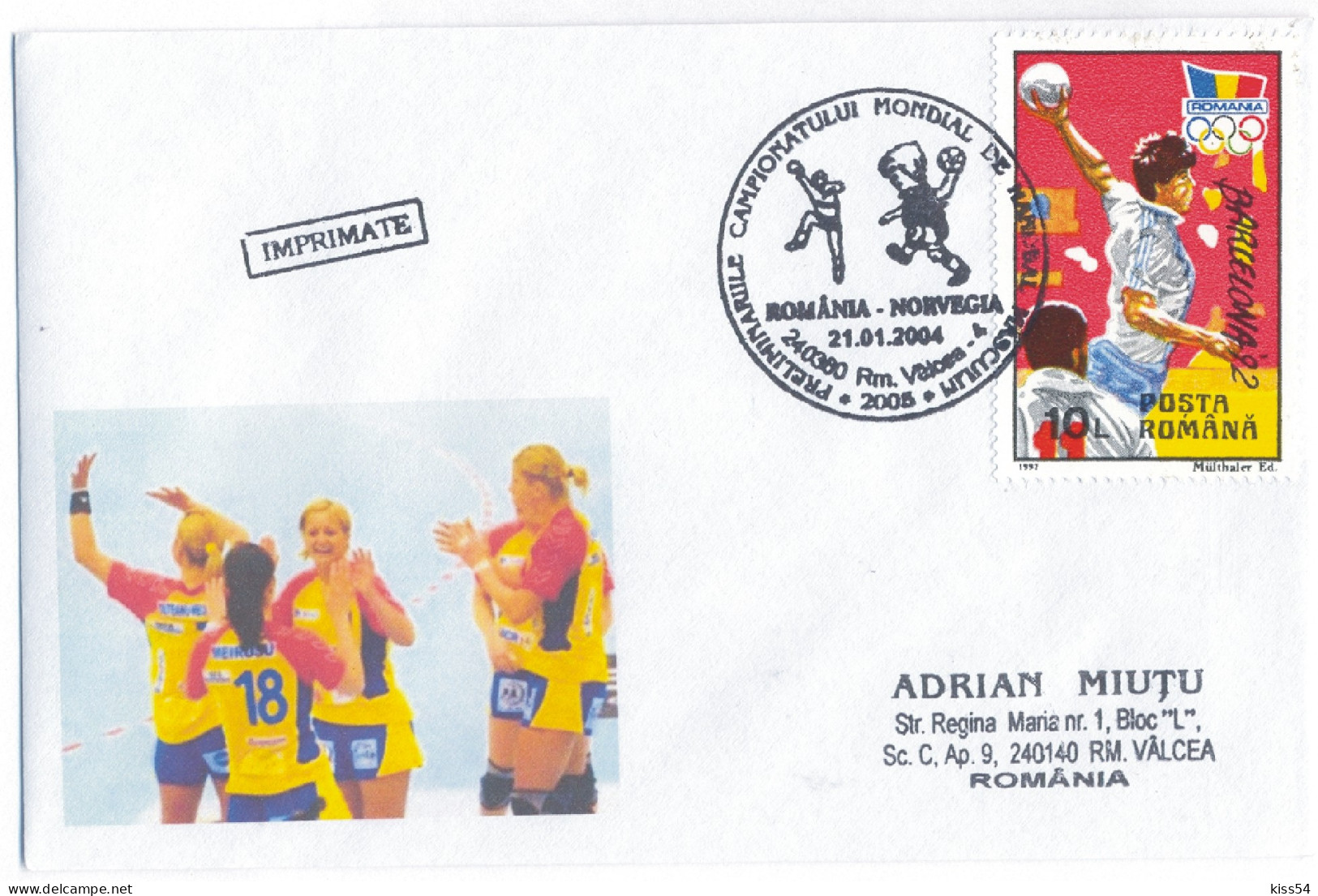 H 2 - 790 Norway-Romania, Handball - WORLD CHAMPIONSHIP 2004 - Cover - 2004 - Handball