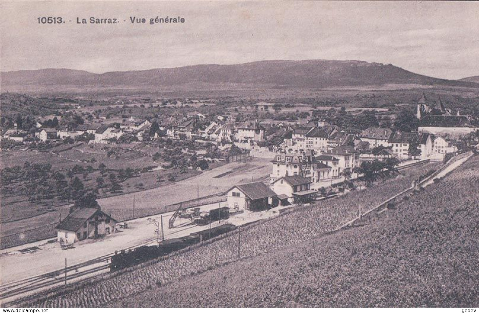 La Sarraz VD, Chemin De Fer Lausanne Vallorbe, Gare Et Train à Vapeur (10513) - La Sarraz