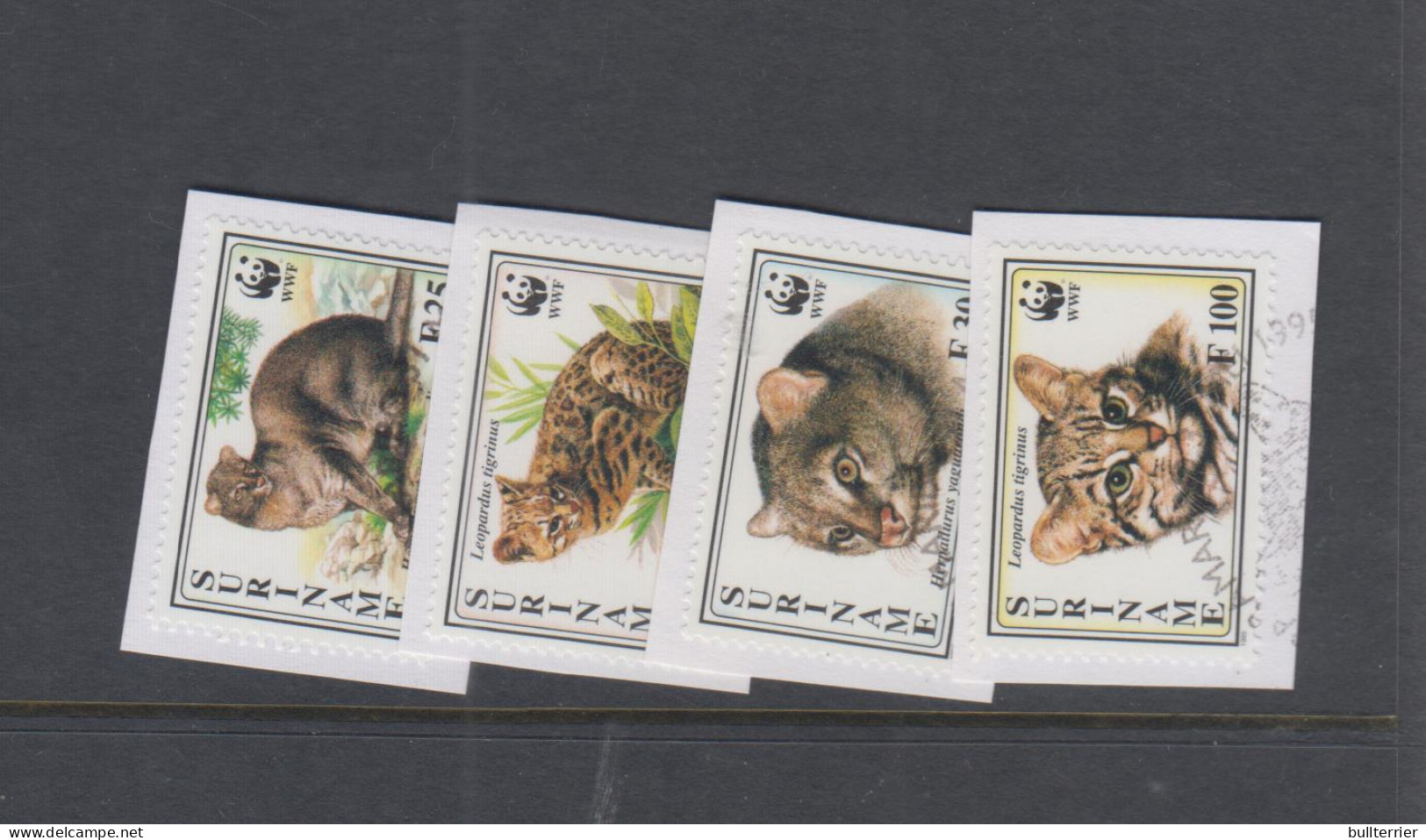 WILDLIFE - SURINAM  - WWF / WILD CATS  SET OF 4 FINE USED - Gebraucht