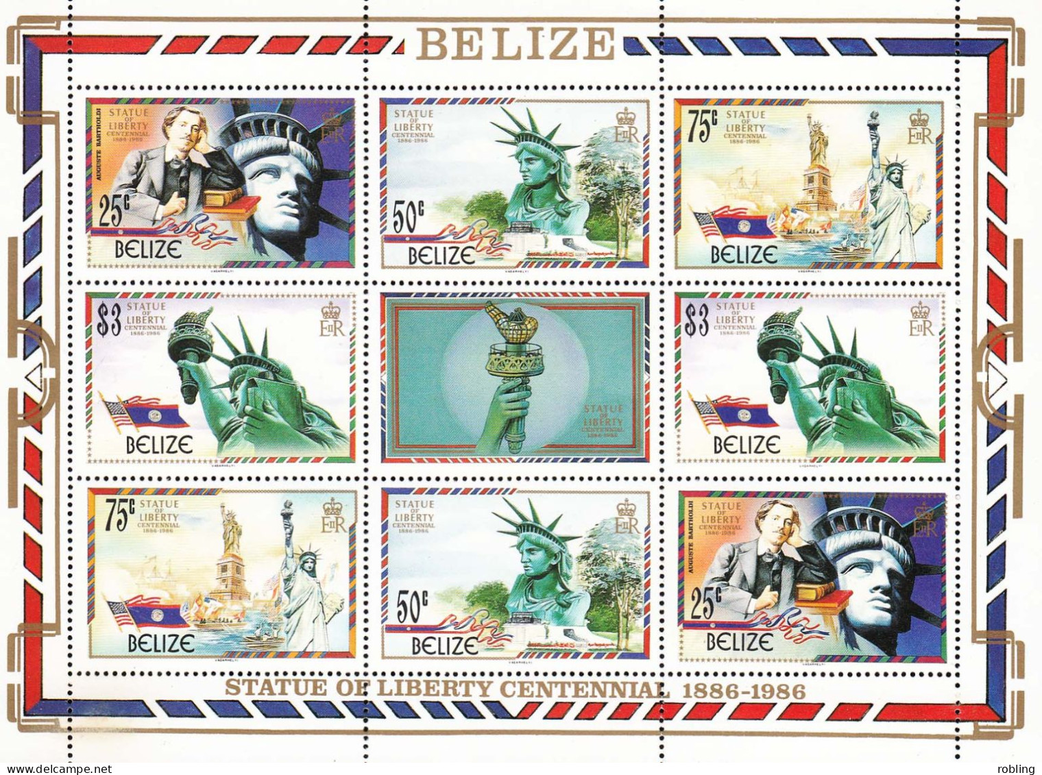 Belize 1986. Liberty 1886-1986 Michel 887/90 MNH 29861 - Belize (1973-...)