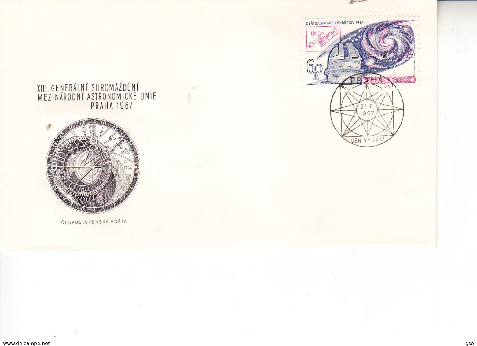 CECOSLOVACCHIA  1967 - Yvert  1583 - Astrologia - Storia Postale