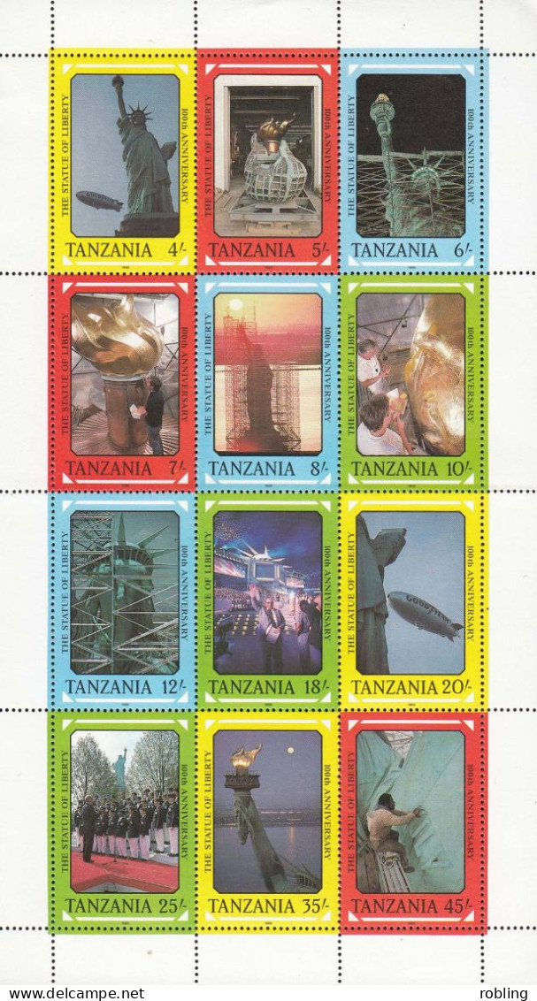 Tanzania 1988. Liberty 1886-1986 Michel 438-49 MNH 29859 - Belize (1973-...)